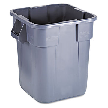 Rubbermaid® Commercial Brute Container, Square, Polyethylene, 28 Gal, Gray freeshipping - TVN Wholesale